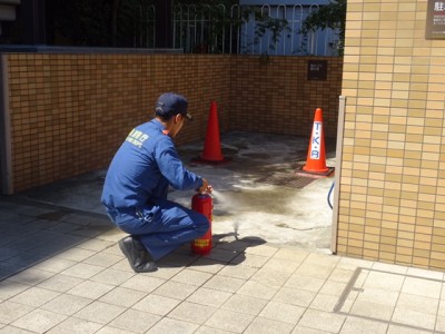 初期消火訓練（消火器）　説明